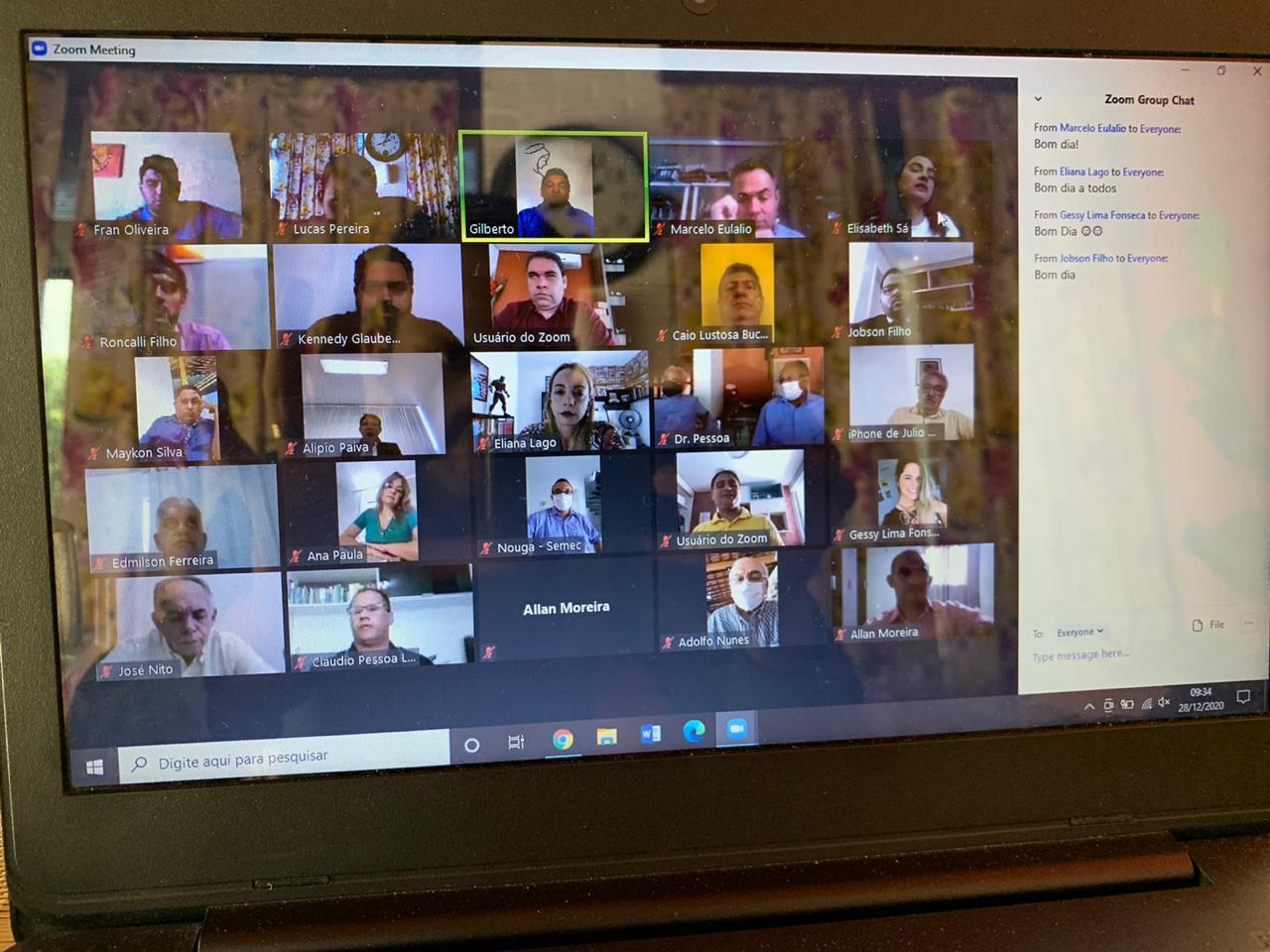 Reunião foi virtual