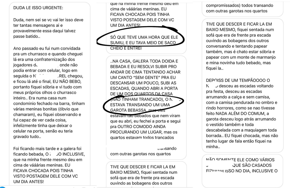 Conversa divulgada por Duda Reis