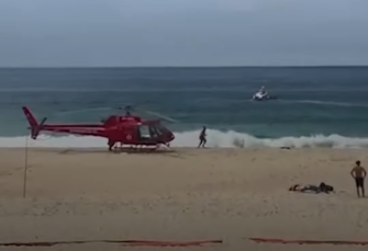 Momento do resgate das vítimas