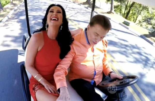 Silvio Santos e Elen Ganzarolli