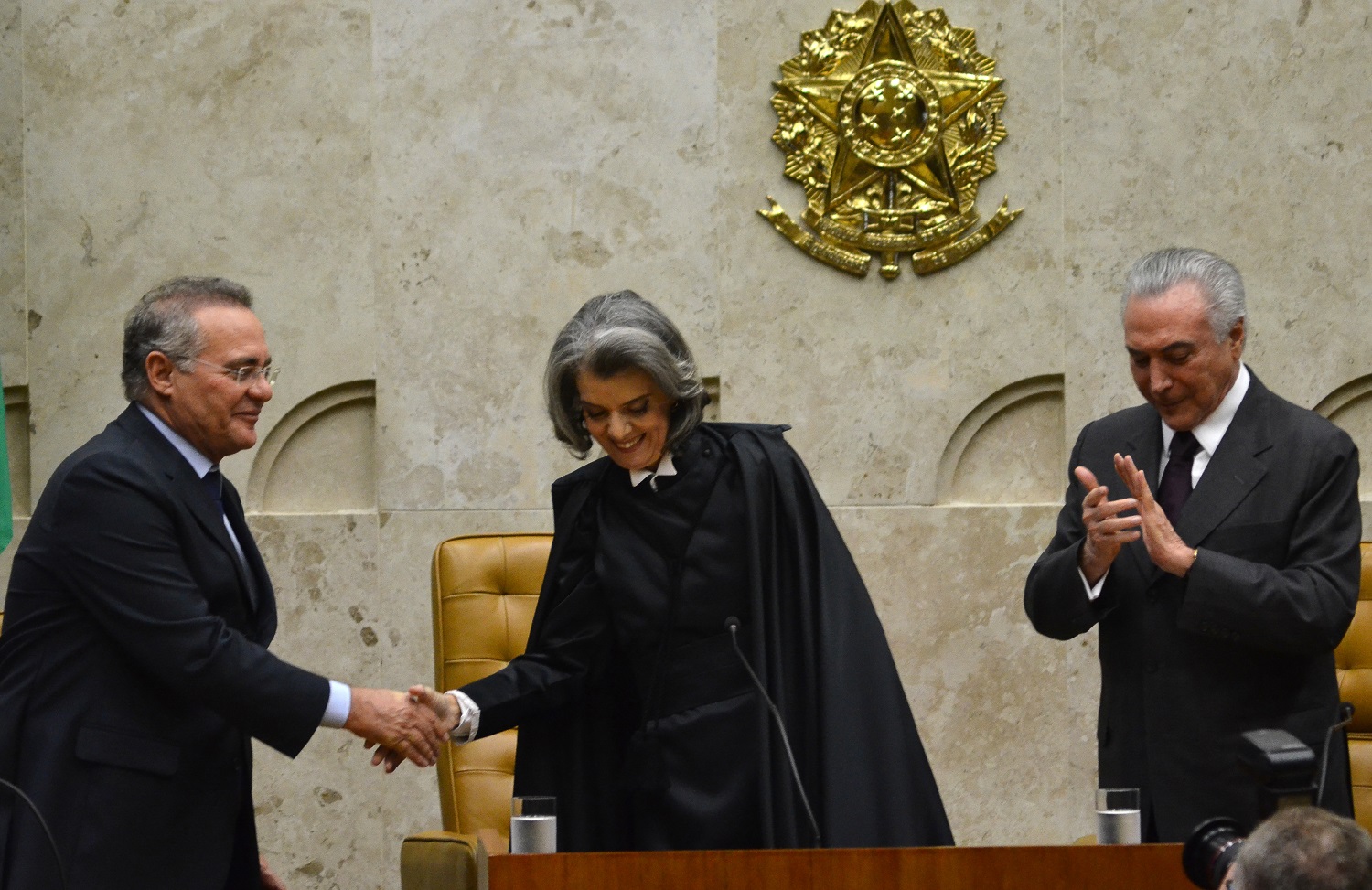 Renan Calheiros, Cármen Lúcia e Michel Temer 
