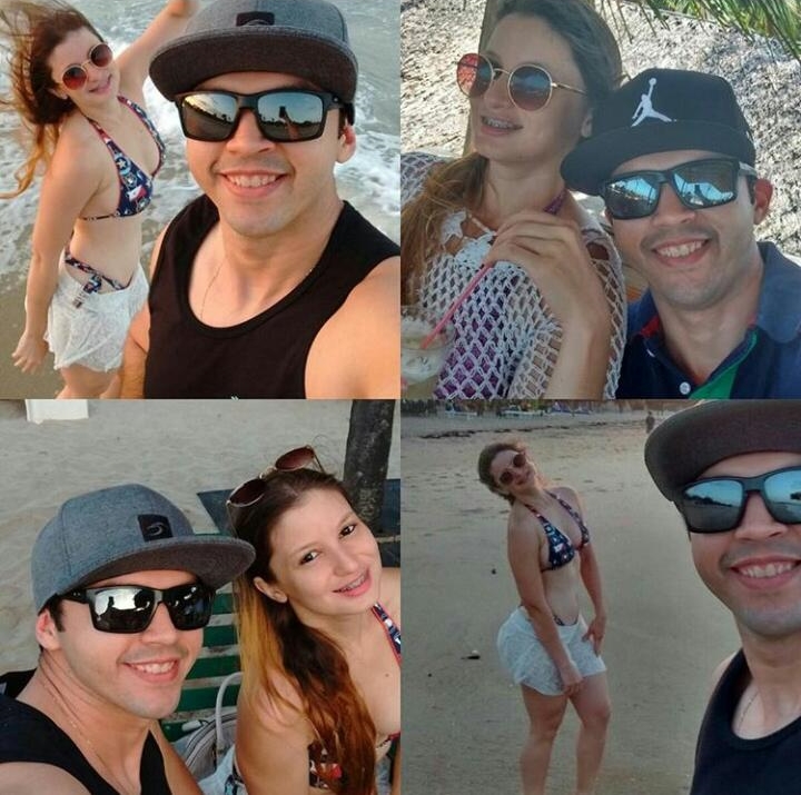 Milena Amanda Nery acompanhada do noivo