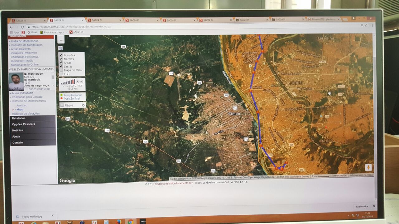 Sistema da Central de Monitoramento Eletrônico