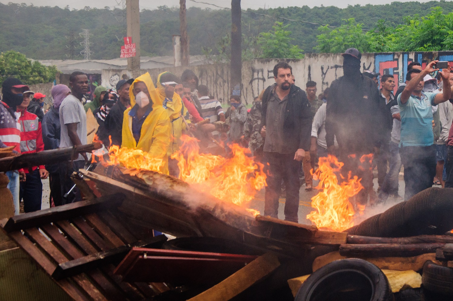 Guilherme Boulos durante manifestação