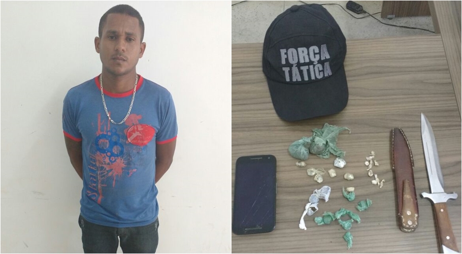 Suspeito preso com drogas