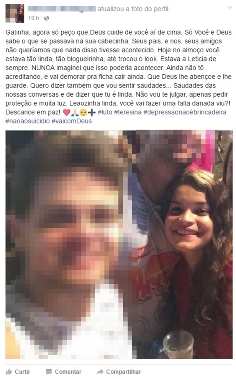 Amigo presta última homenagem a Letícia Lorene
