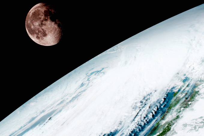 Vista de satélite da lua