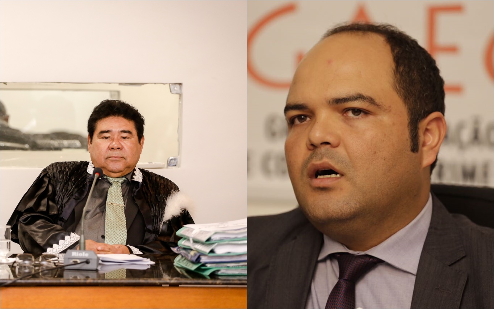 Desembargador José James e promotor Rômulo Cordão