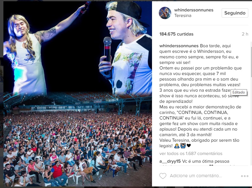 Após a postagem os fãs também deram sua opinião