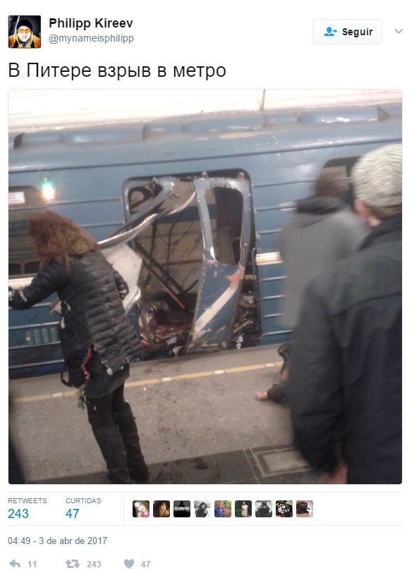 Explosão em metrô da Rússia  