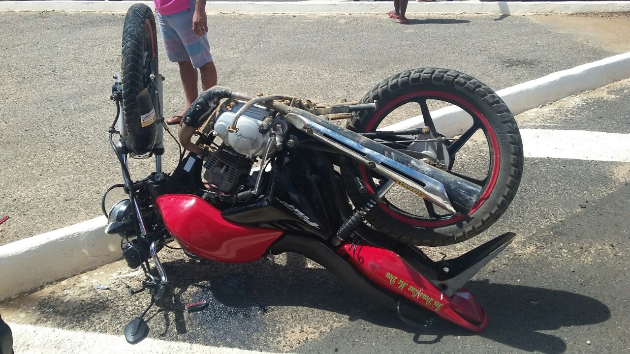 Moto que a vítima pilotava