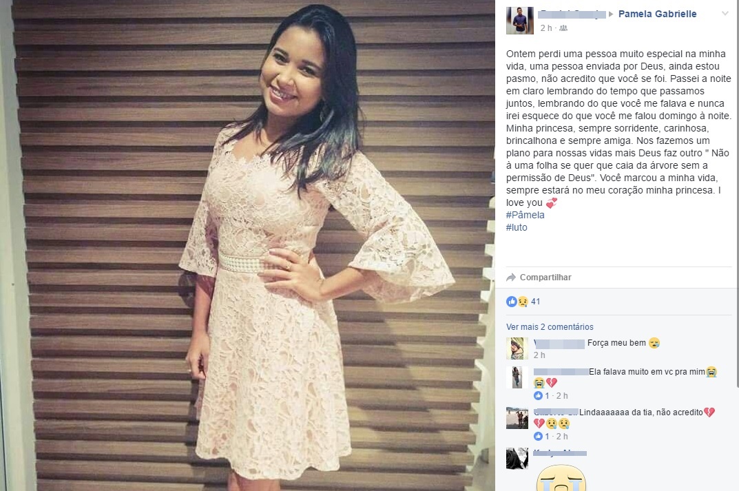 Amigos prestam homenagem a Pamela Sampaio