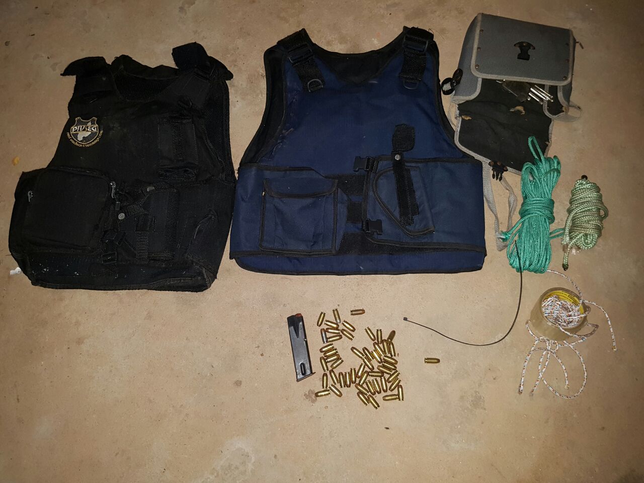 Material apreendido pela polícia