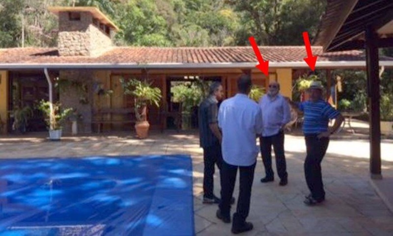 Lula e ex-presidente da OAS, Léo Pinheiro, no sítio de Atibaia