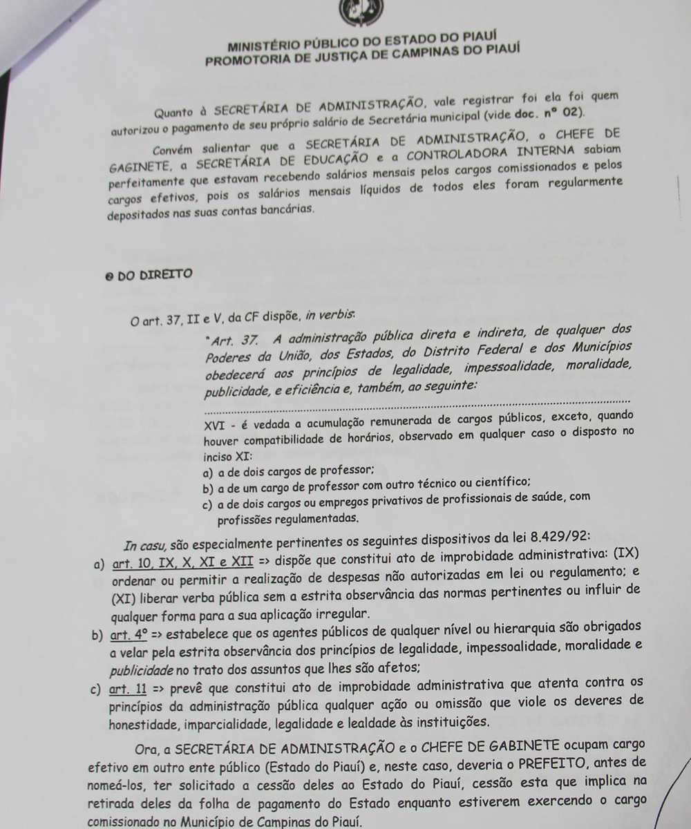 Ação contra prefeito