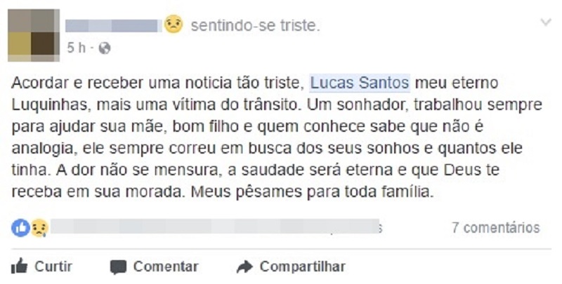 Amigo lamenta morte de estudante da UFPI