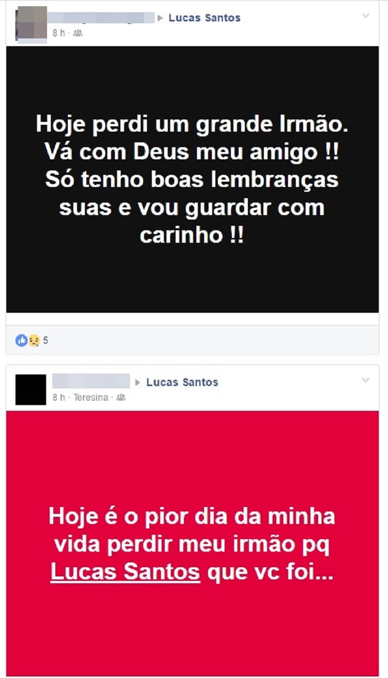 Amigos lamentam a morte de Lucas Santos após acidente