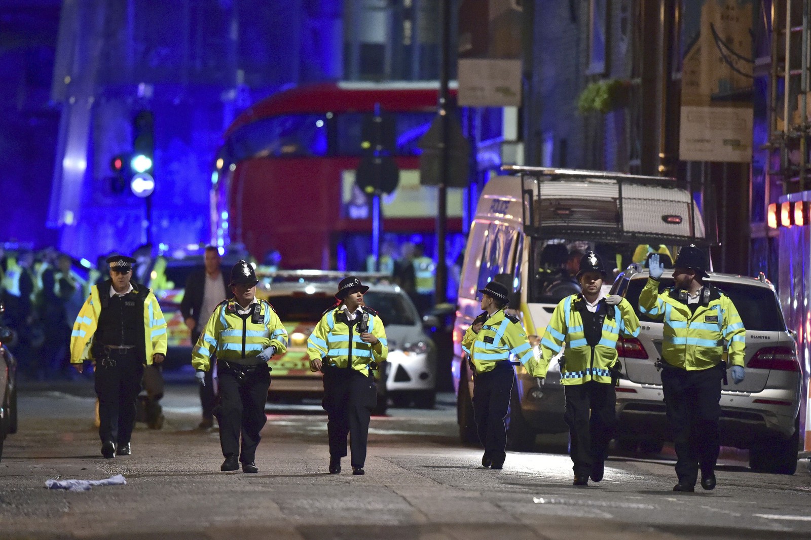 Polícia de Londres durante os ataques