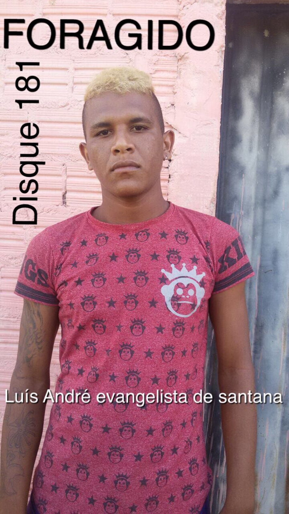 Luís André Evangelista de Santana está foragido