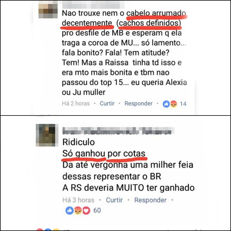Comentários racistas contra a piauiense