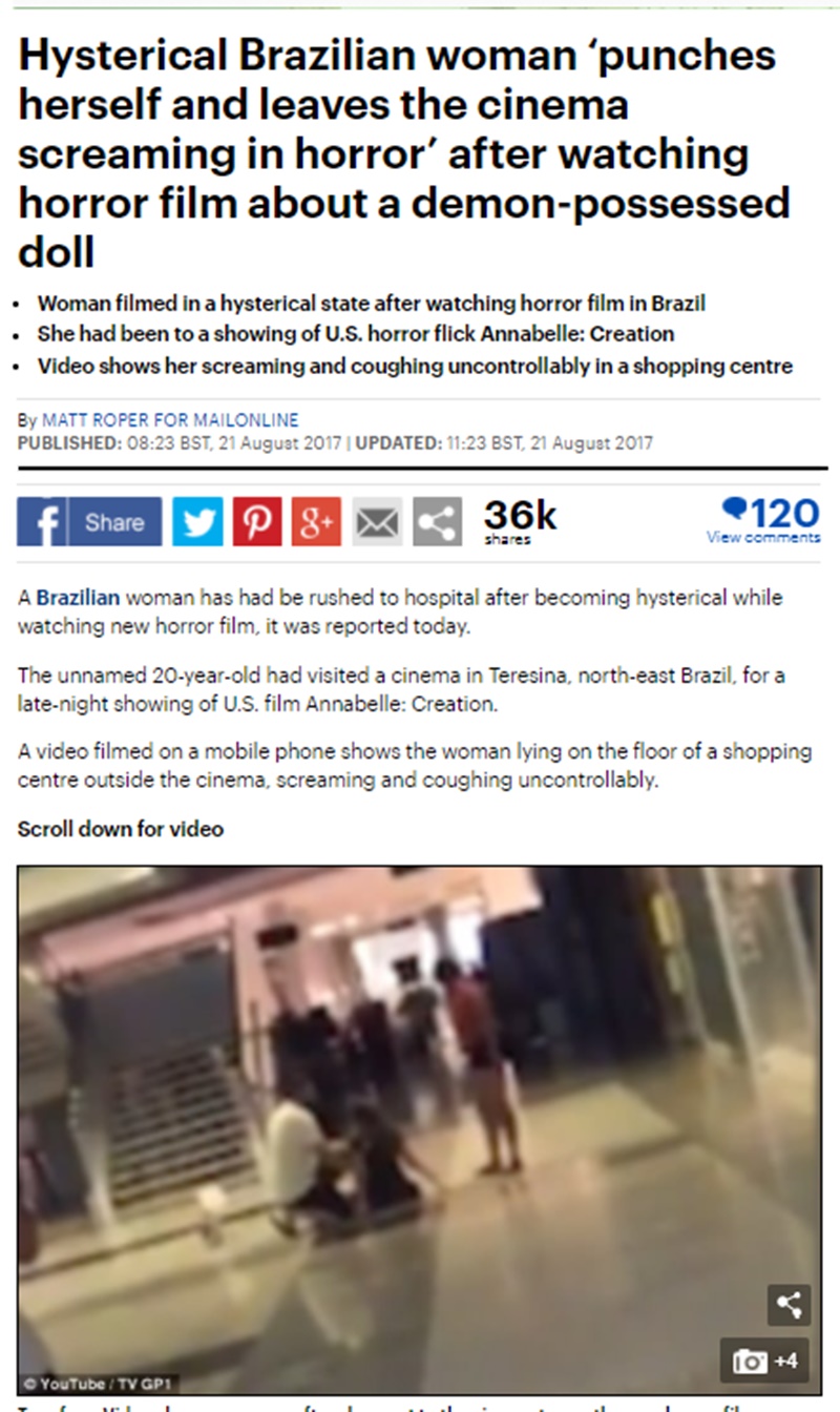 Matéria publicada no Daily Mail