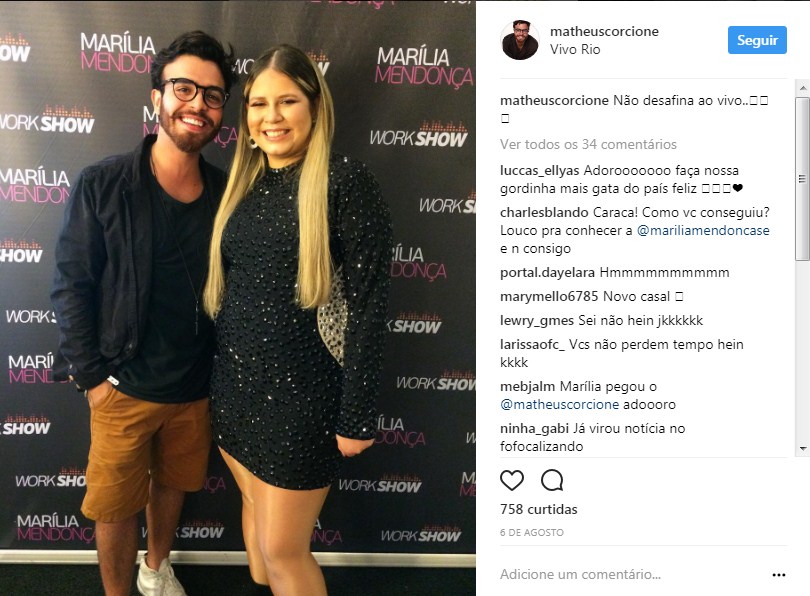 Matheus Corcione e Marília Mendonça