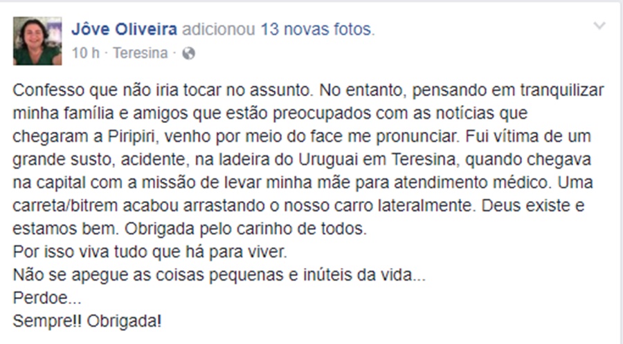 Publicação de Jôve Oliveira