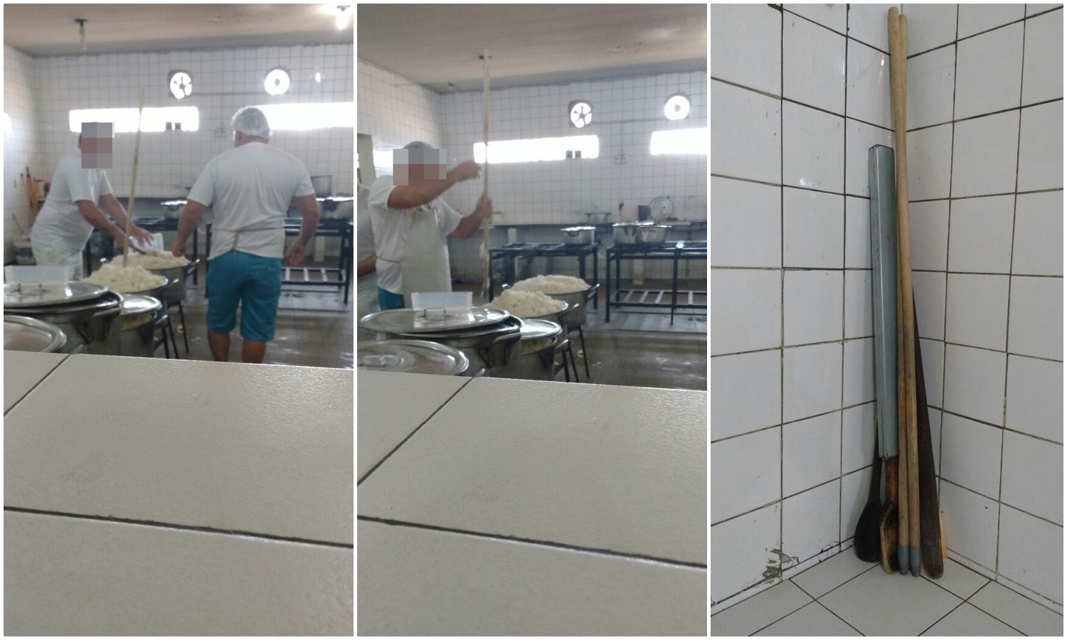 Presos preparam alimentação com cabos de vassoura