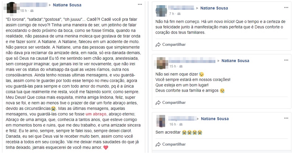 Amigos homenageiam Natiane Lima