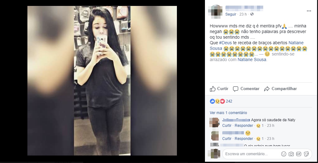 Amigos se despedem de Naiane Lima
