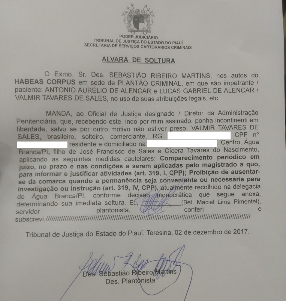 Alvará de soltura
