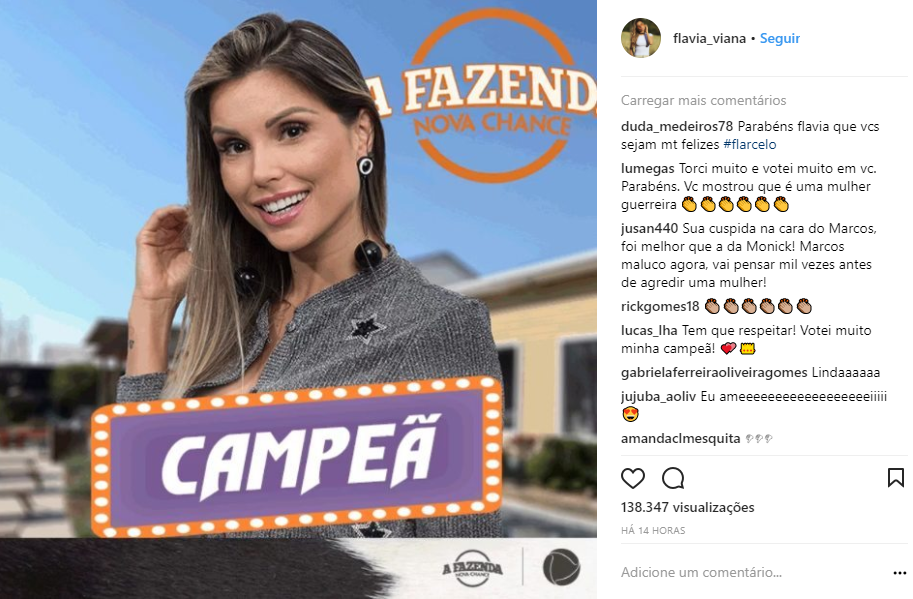Flavia campeã 2017 de A Fazenda 