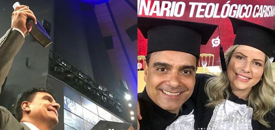 Ex-ator Guilherme de Pádua e atual esposa Juliana