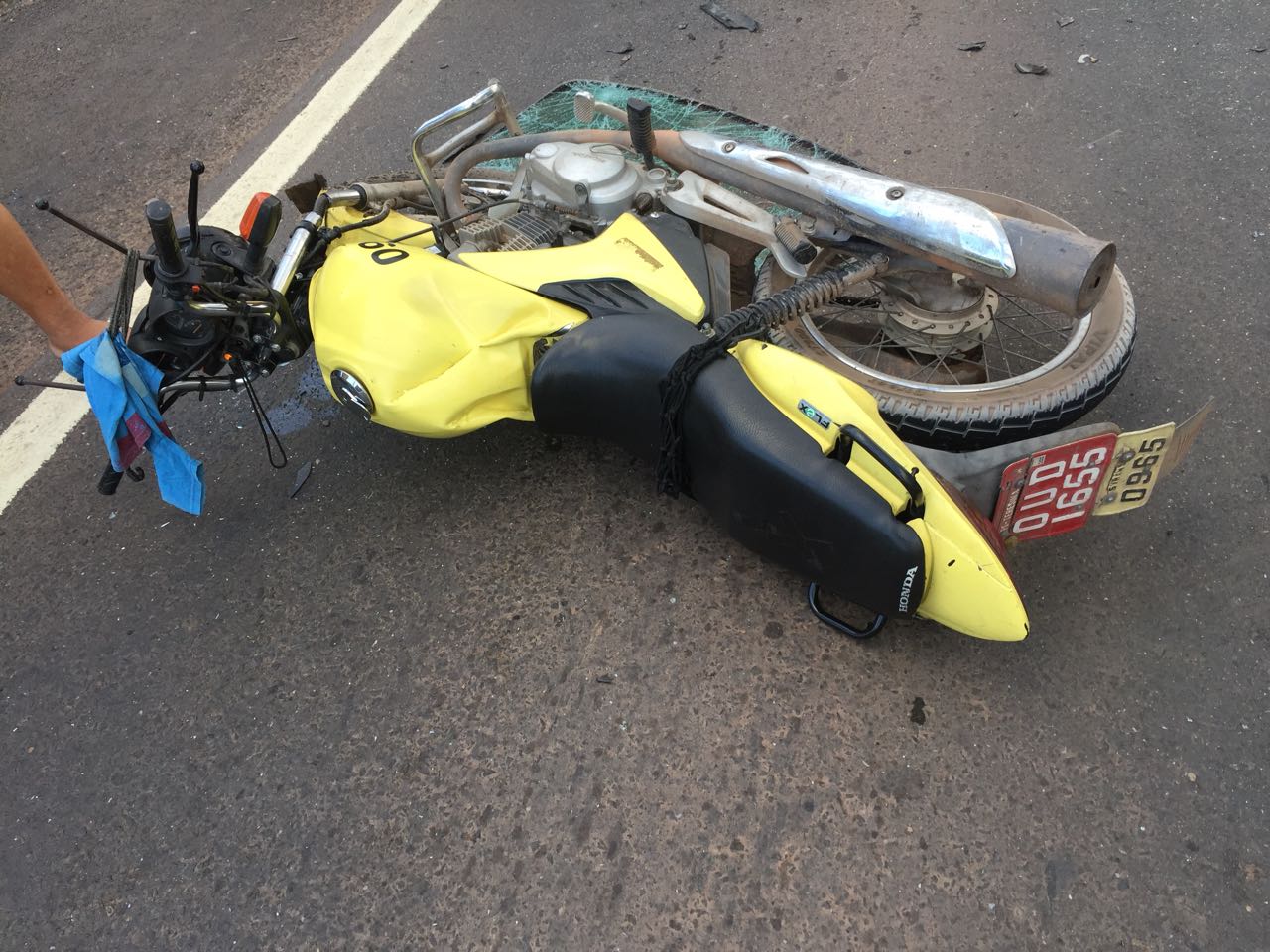 Moto envolvida no acidente