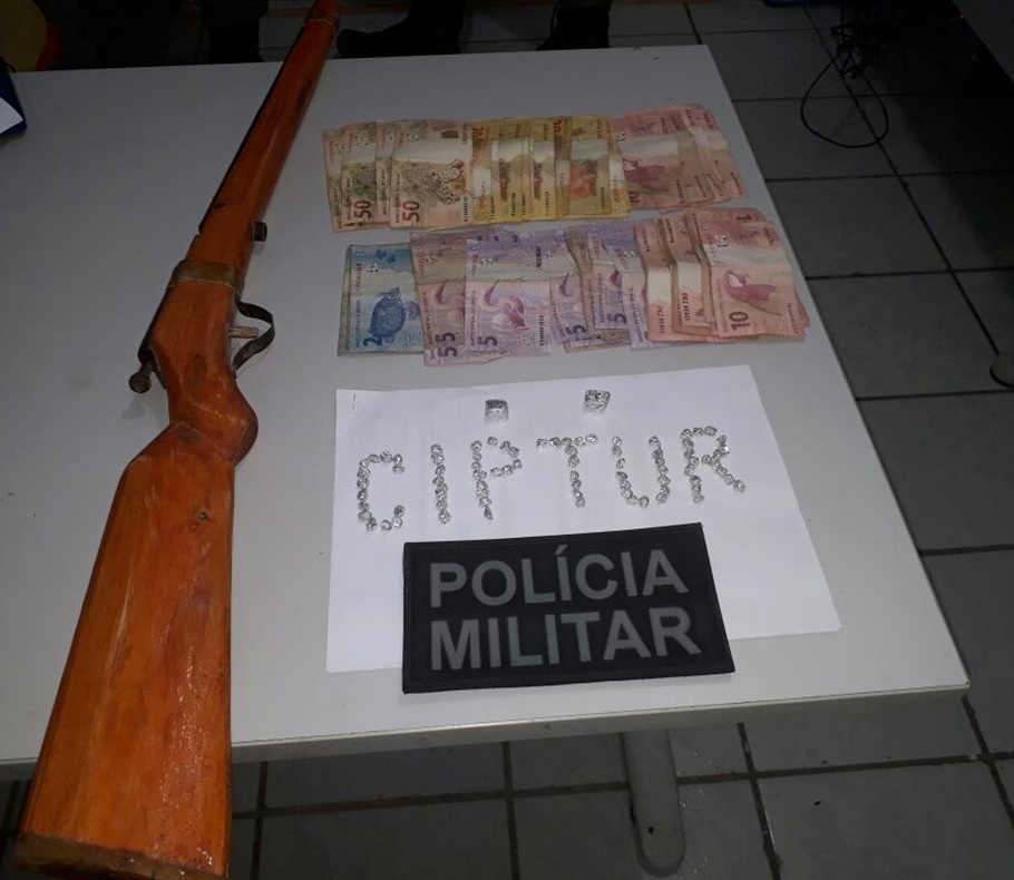 Dinheiro e Drogas apreendidas