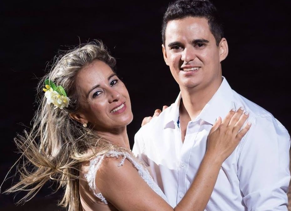 Fisioterapeuta Dunshee e sua esposa Lidiane 