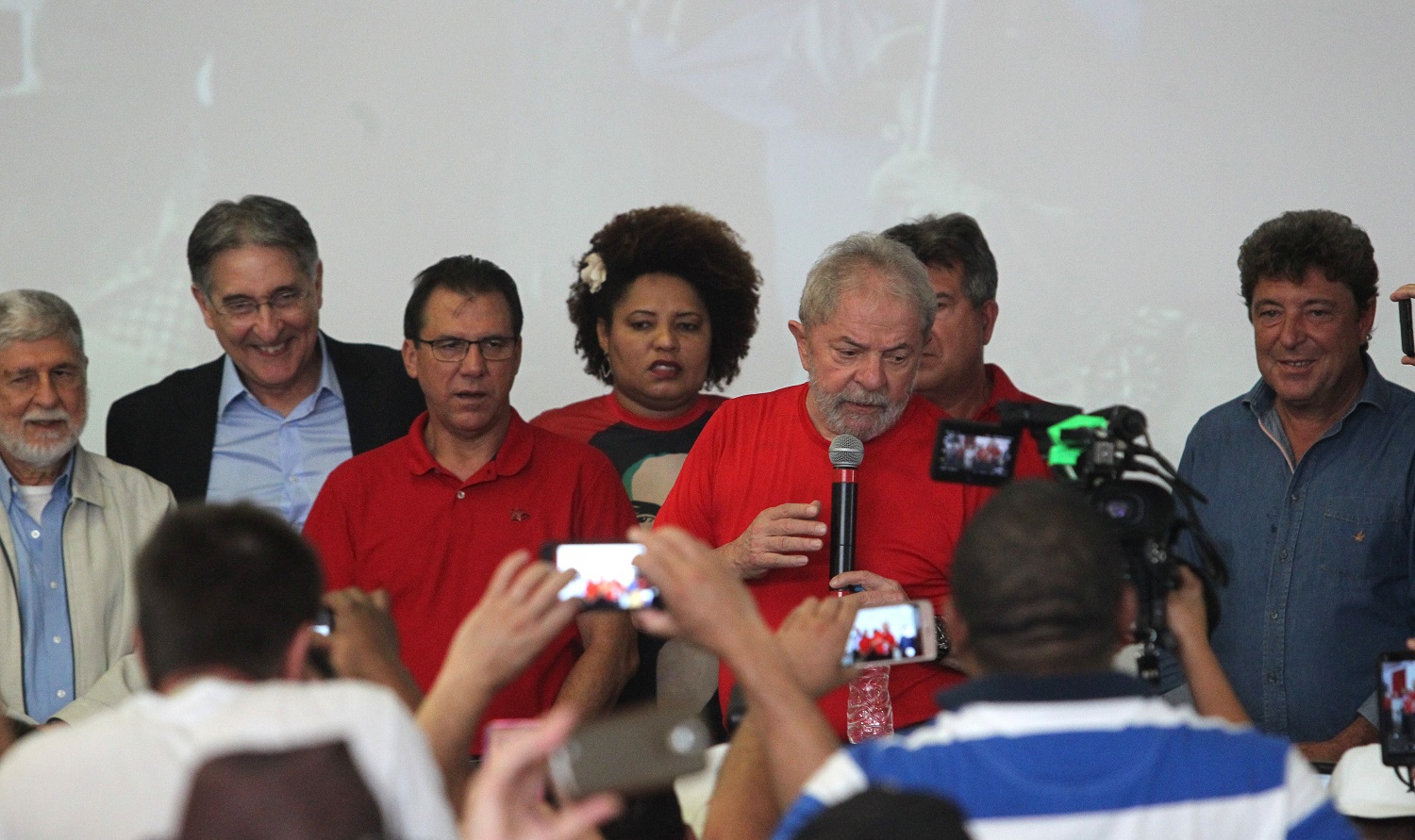 Lula discursa no Sindicato dos Metalúrgicos de São Bernardo do Campo