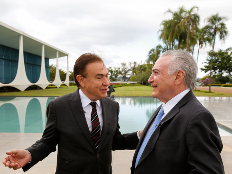 Amaury Jr e o presidente da república Michel Temer no Palácio da Alvorada