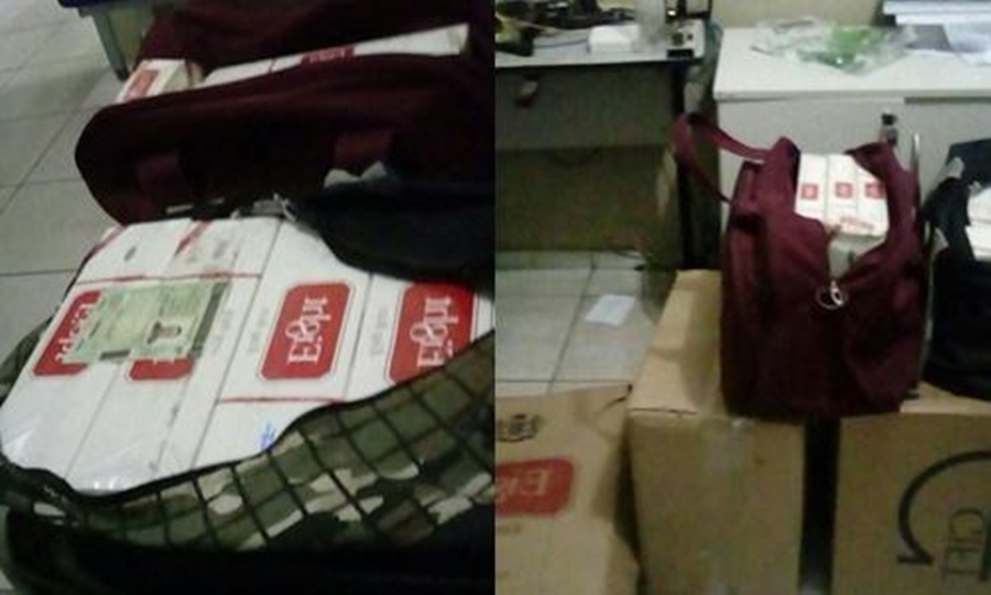 Carga de cigarros contrabandeados apreendida com Bruno Barros de Carvalho 