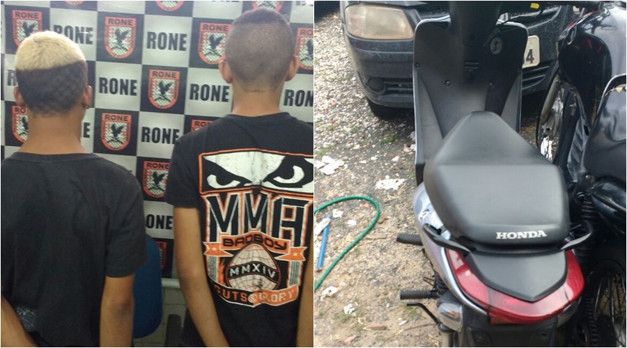 Jovens são apreendidos com moto roubada