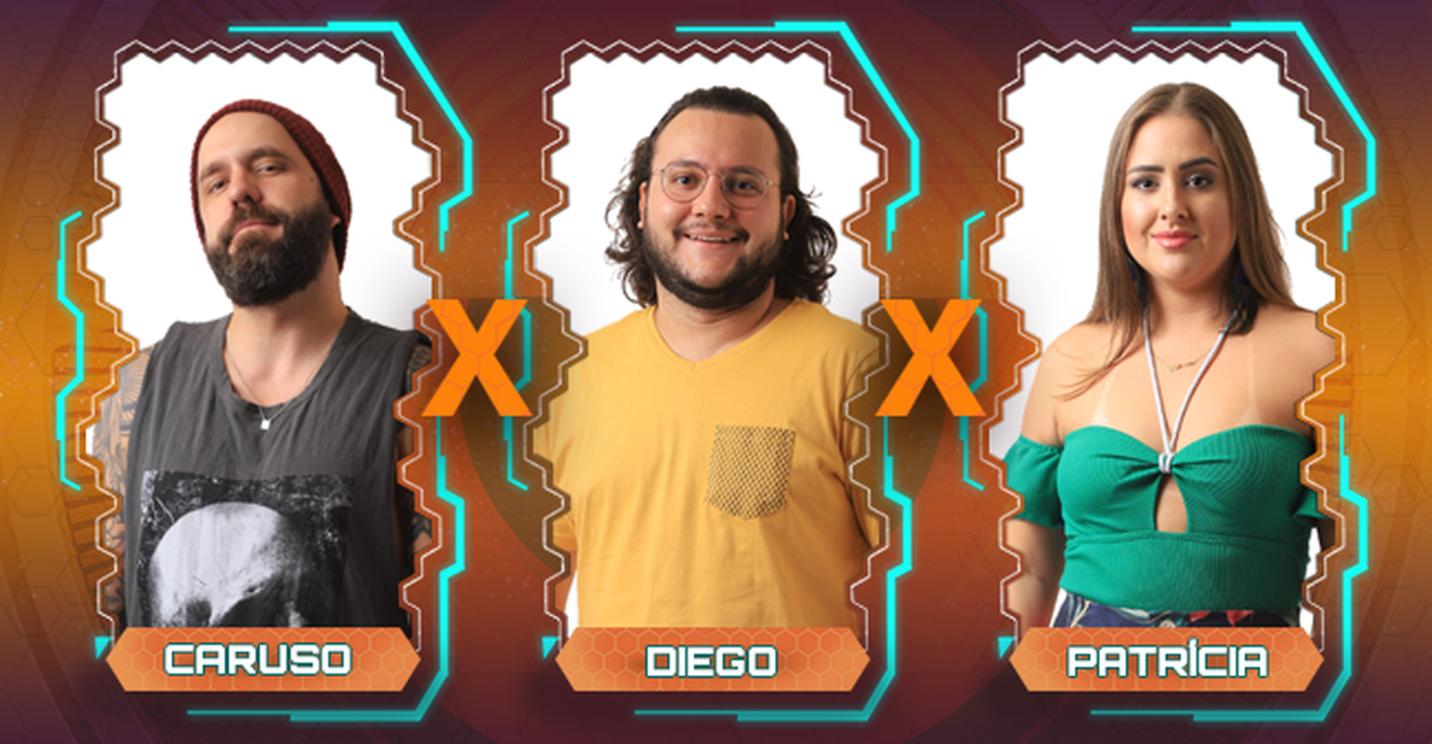 Caruso, Diego e Patrícia estão no paredão do BBB