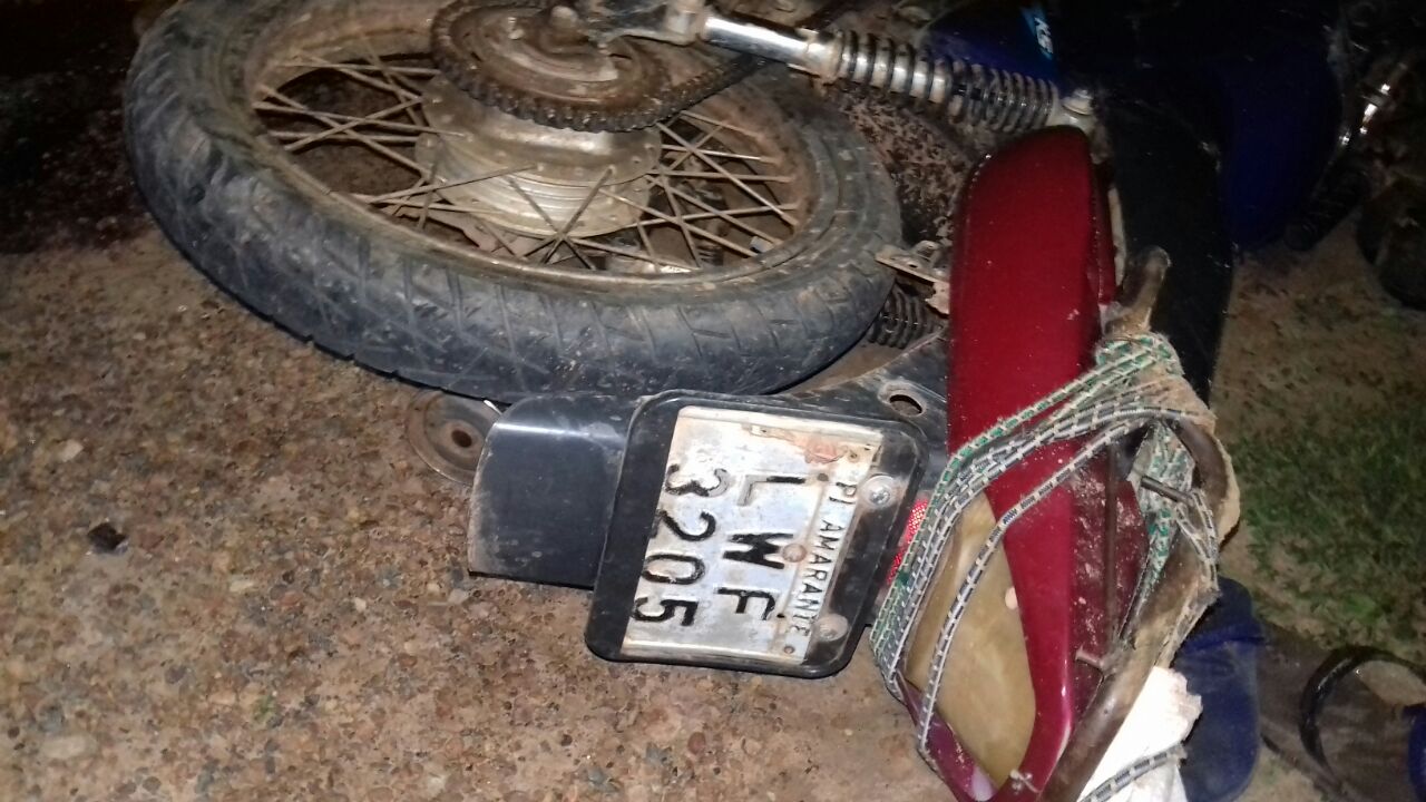 Motocicleta em que a vítima estava trafegando 