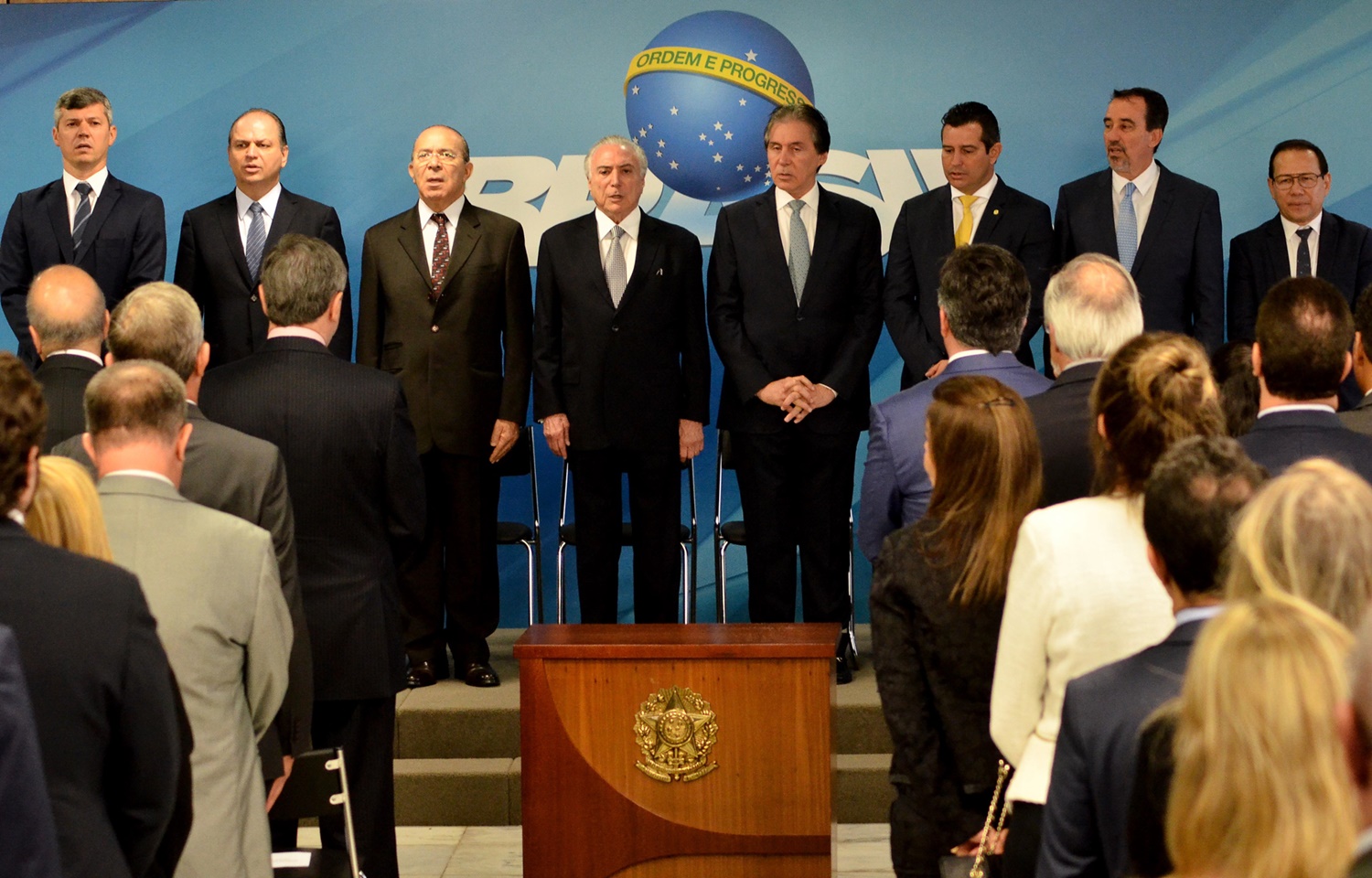 Presidente Michel Temer durante posse de Nelson de Souza 