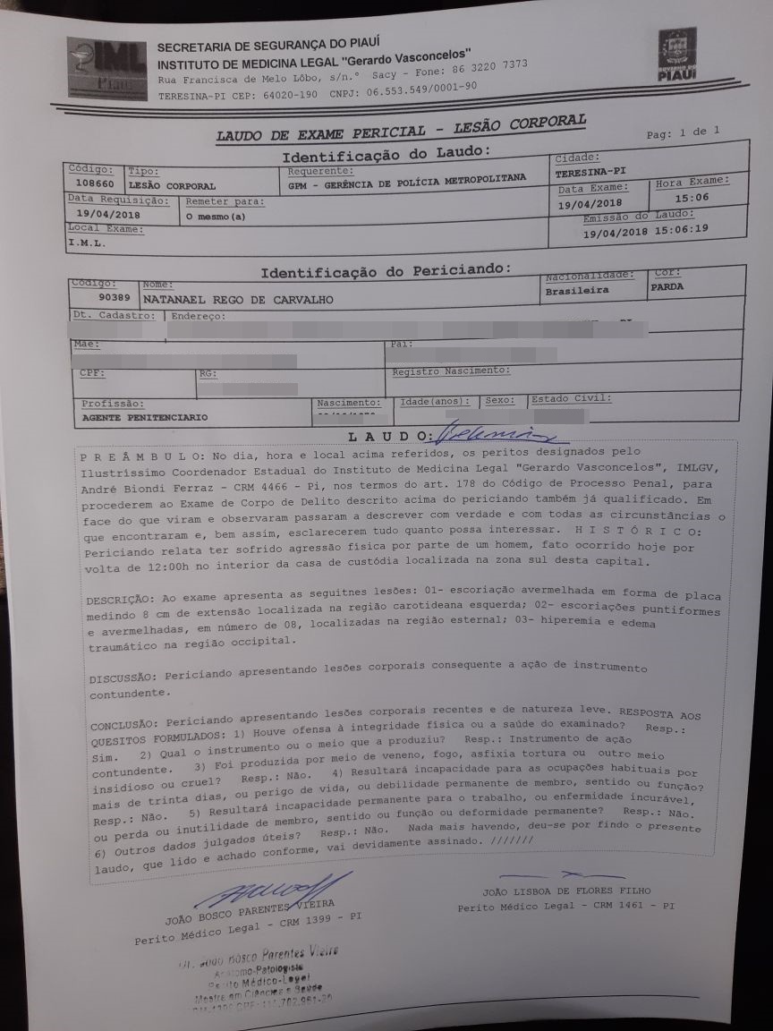 Laudo da agressão