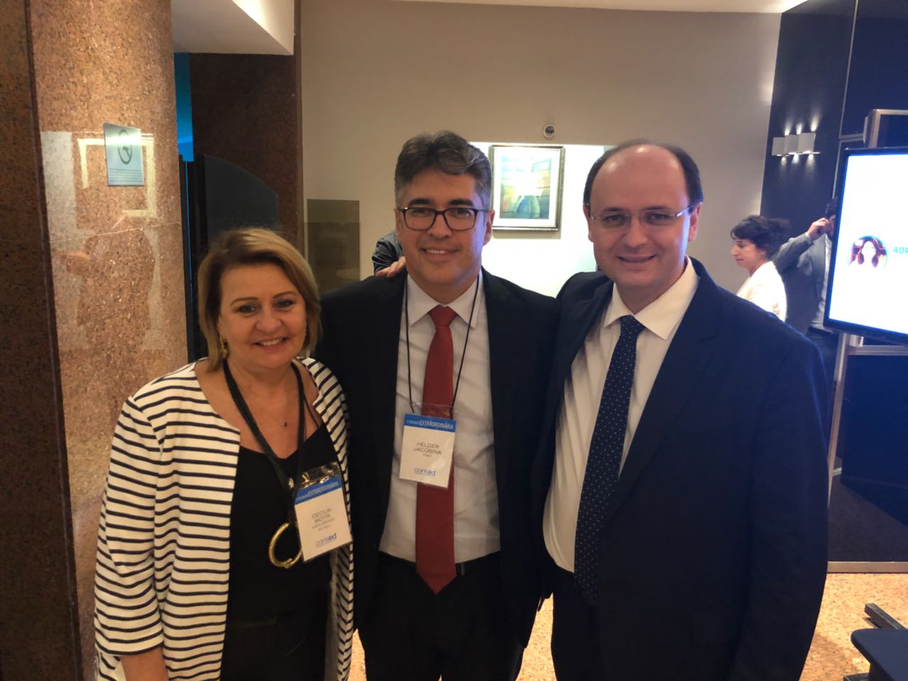 Cecilia Motta, Presidente do consed, Helder Jacobina e o Ministro da Educação, Rossieli Silva