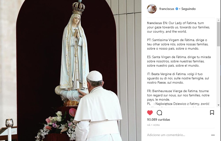 Papa em homenagem ao dia das Mães