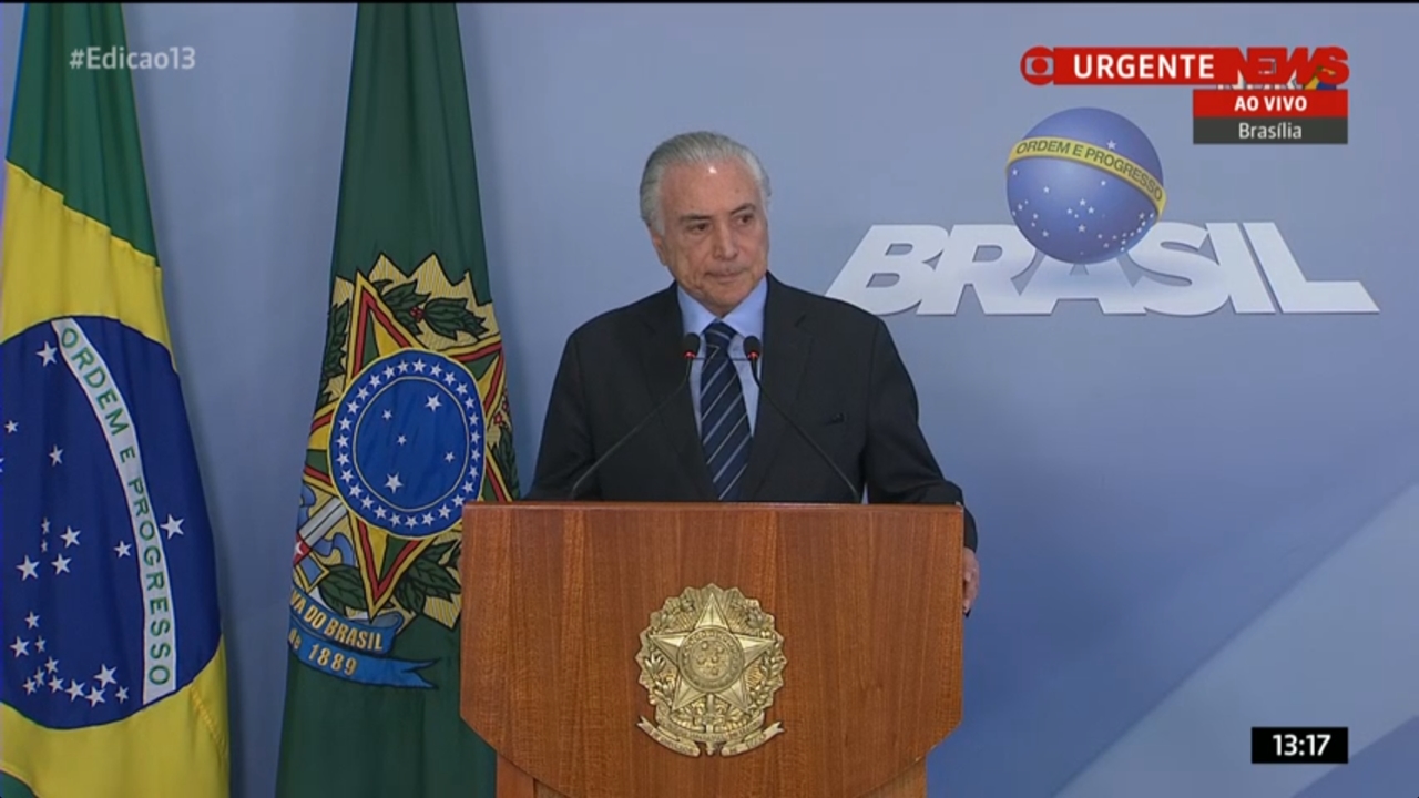 Temer durante pronunciamento nesta sexta 