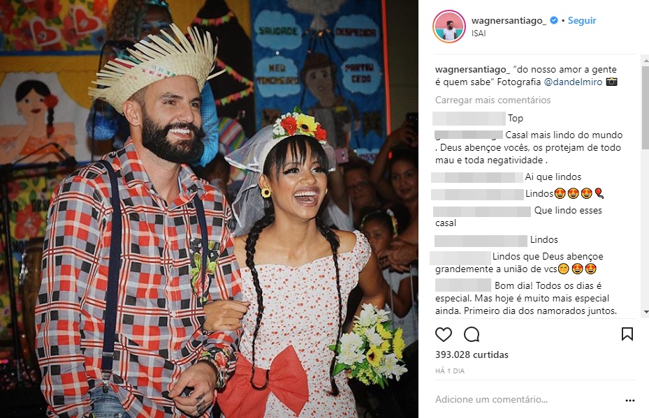 Gleice e Wagner comemoram primeiro dia dos namorados 