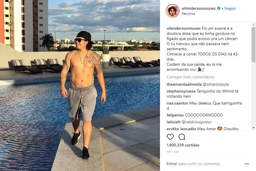 Youtuber Whindersson Nunes muda hábitos e já apresenta resultado.