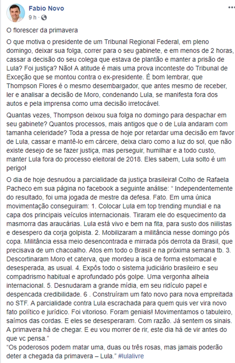 Publicação de Fábio Novo